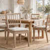 Kaili Side Dining Chair with Detachable Oat Linen Cushion Seat | Brown Wood