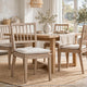 Kaili Side Dining Chair with Detachable Oat Linen Cushion Seat | Brown Wood