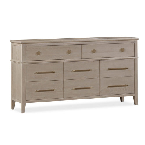 Kaili Wide Dresser with 8 Drawers | Chai Brown Oak-Rubberwood