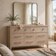 Kaili Wide Dresser with 8 Drawers | Chai Brown Oak-Rubberwood