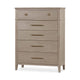 Kaili Tall Dresser Chest with 5 Drawers | Chai Brown Oak-Rubberwood