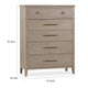 Kaili Tall Dresser Chest with 5 Drawers | Chai Brown Oak-Rubberwood
