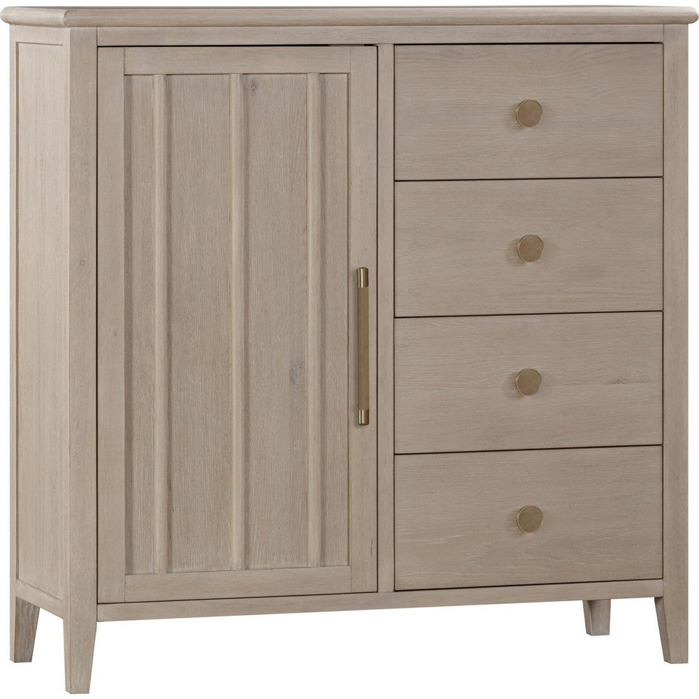Kaili Dresser Chest | 6 Drawers & 1 Door | Chai Brown Oak-Rubberwood