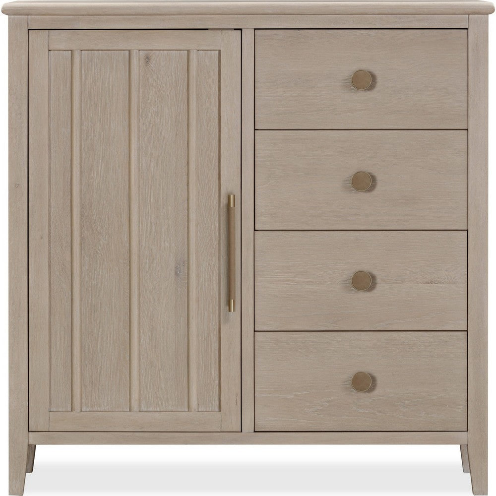 Kaili Dresser Chest | 6 Drawers & 1 Door | Chai Brown Oak-Rubberwood