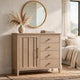 Kaili Dresser Chest | 6 Drawers & 1 Door | Chai Brown Oak-Rubberwood