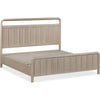 Kaili Queen Slatted Platform Bed with Shiplap Panels | Brown Solid Wood