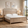 Kaili Queen Slatted Platform Bed with Shiplap Panels | Brown Solid Wood