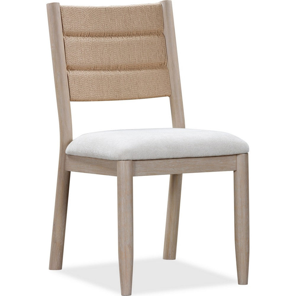 Rocky Dining Chair with Linen Seat | Danish Cord Back | Chai Brown Wood