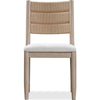 Rocky Dining Chair with Linen Seat | Danish Cord Back | Chai Brown Wood
