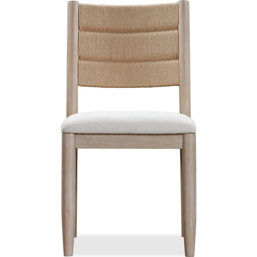 Rocky Dining Chair with Linen Seat | Danish Cord Back | Chai Brown Wood