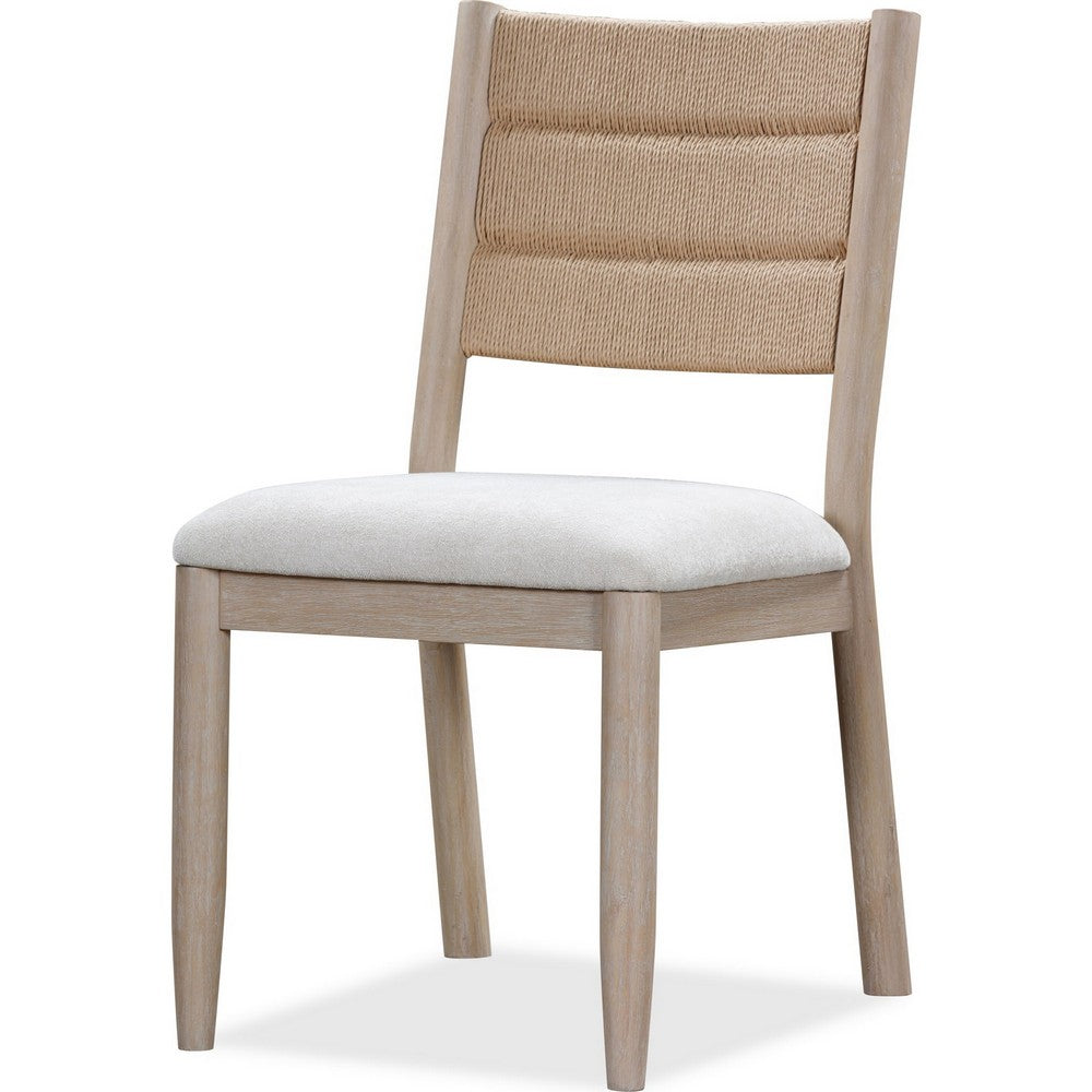 Rocky Dining Chair with Linen Seat | Danish Cord Back | Chai Brown Wood