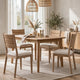 Rocky Dining Chair with Linen Seat | Danish Cord Back | Chai Brown Wood