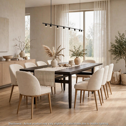 Rocky Dining Table | Double Extension Leaf | Yin Black Solid Wood 78-106"