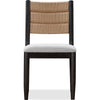 Rocky Dining Chair with Linen Seat | Danish Cord Back | Yin Black Wood
