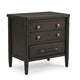 Rocky Nightstand with Cord Management | 3 Drawers | Yin Black Oak-Rubberwood