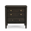 Rocky Nightstand with Cord Management | 3 Drawers | Yin Black Oak-Rubberwood