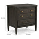 Rocky Nightstand with Cord Management | 3 Drawers | Yin Black Oak-Rubberwood