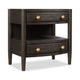 Rocky Nightst& with Cord Management | 3 Drawers & Shelf | Yin Black Wood