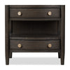 Rocky Nightst& with Cord Management | 3 Drawers & Shelf | Yin Black Wood