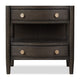 Rocky Nightst& with Cord Management | 3 Drawers & Shelf | Yin Black Wood