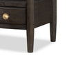 Rocky Nightst& with Cord Management | 3 Drawers & Shelf | Yin Black Wood