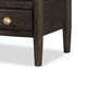 Rocky Nightst& with Cord Management | 3 Drawers & Shelf | Yin Black Wood