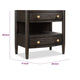 Rocky Nightst& with Cord Management | 3 Drawers & Shelf | Yin Black Wood