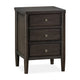 Rocky Nightst& with Cord Management | 3 Drawers | Yin Black Oak-Rubberwood