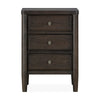Rocky Nightst& with Cord Management | 3 Drawers | Yin Black Oak-Rubberwood