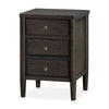 Rocky Nightst& with Cord Management | 3 Drawers | Yin Black Oak-Rubberwood