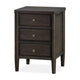 Rocky Nightst& with Cord Management | 3 Drawers | Yin Black Oak-Rubberwood