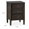 Rocky Nightst& with Cord Management | 3 Drawers | Yin Black Oak-Rubberwood