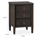 Rocky Nightst& with Cord Management | 3 Drawers | Yin Black Oak-Rubberwood