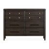 Rocky Wide Dresser with 8 Drawers | Yin Black Solid Wood