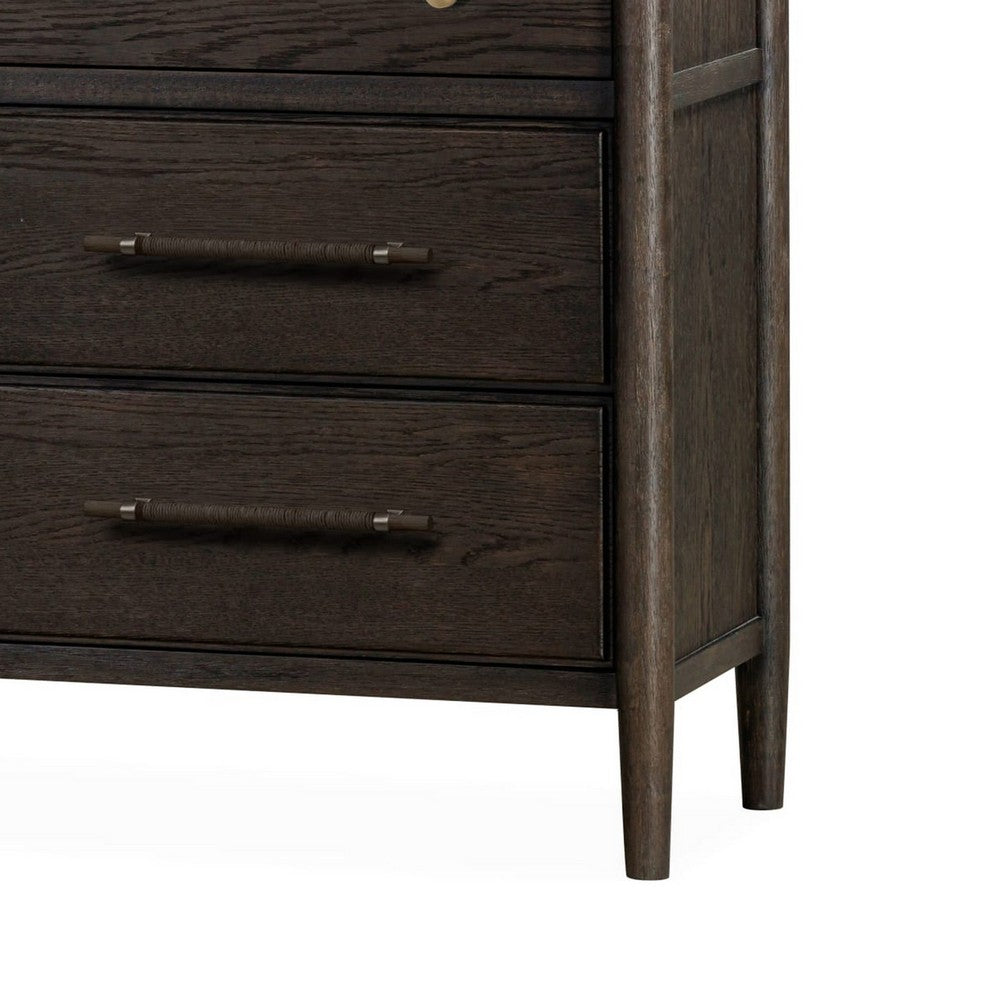 Rocky Wide Dresser with 8 Drawers | Yin Black Solid Wood