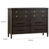 Rocky Wide Dresser with 8 Drawers | Yin Black Solid Wood