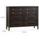 Rocky Wide Dresser with 8 Drawers | Yin Black Solid Wood