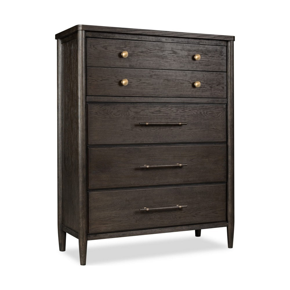 Rocky Tall Dresser Chest with 8 Drawers | Yin Black Solid Wood