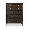 Rocky Tall Dresser Chest with 8 Drawers | Yin Black Solid Wood