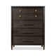 Rocky Tall Dresser Chest with 8 Drawers | Yin Black Solid Wood