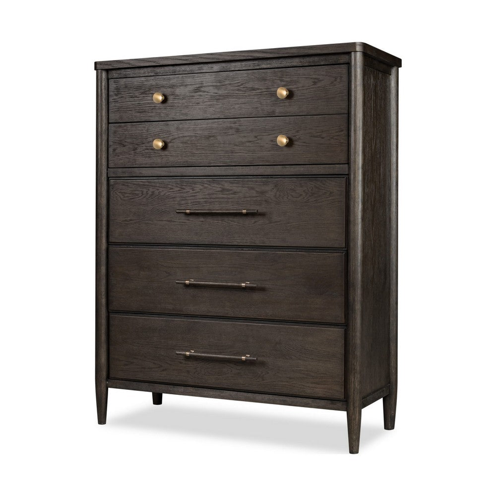 Rocky Tall Dresser Chest with 8 Drawers | Yin Black Solid Wood
