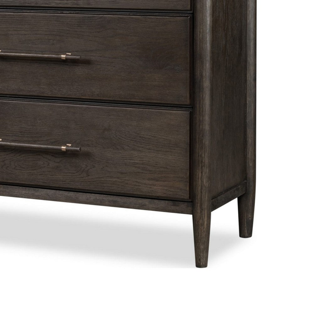 Rocky Tall Dresser Chest with 8 Drawers | Yin Black Solid Wood
