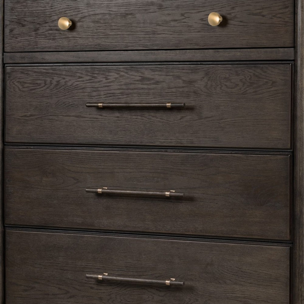 Rocky Tall Dresser Chest with 8 Drawers | Yin Black Solid Wood