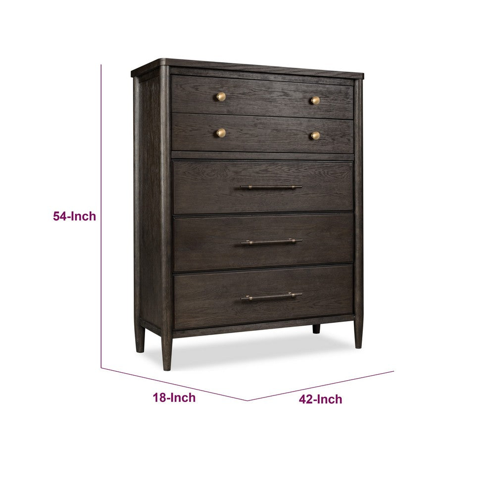 Rocky Tall Dresser Chest with 8 Drawers | Yin Black Solid Wood