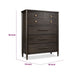 Rocky Tall Dresser Chest with 8 Drawers | Yin Black Solid Wood