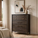 Rocky Tall Dresser Chest with 8 Drawers | Yin Black Solid Wood