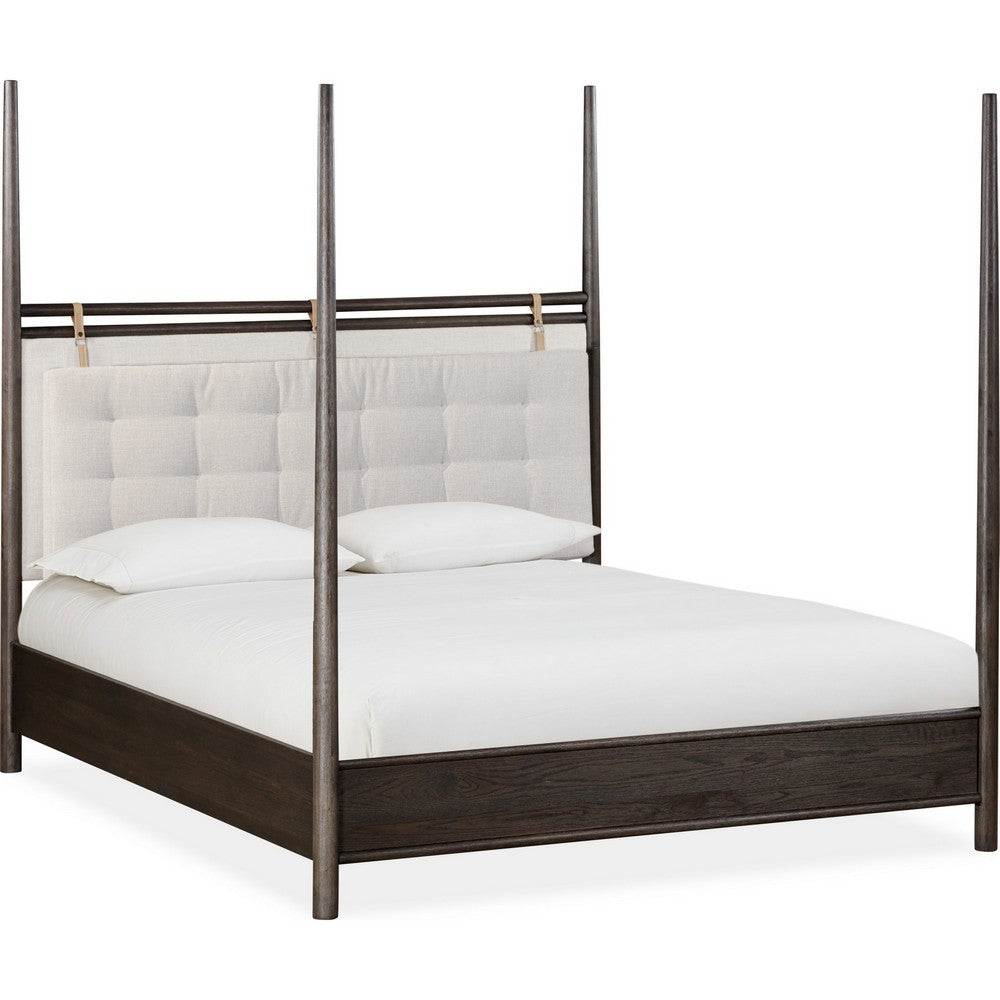 Rocky Queen-Size Poster Bed | Tall Frame | Yin Black | Turtle Dove Linen