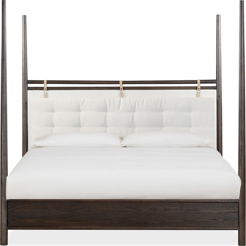 Rocky Queen-Size Poster Bed | Tall Frame | Yin Black | Turtle Dove Linen