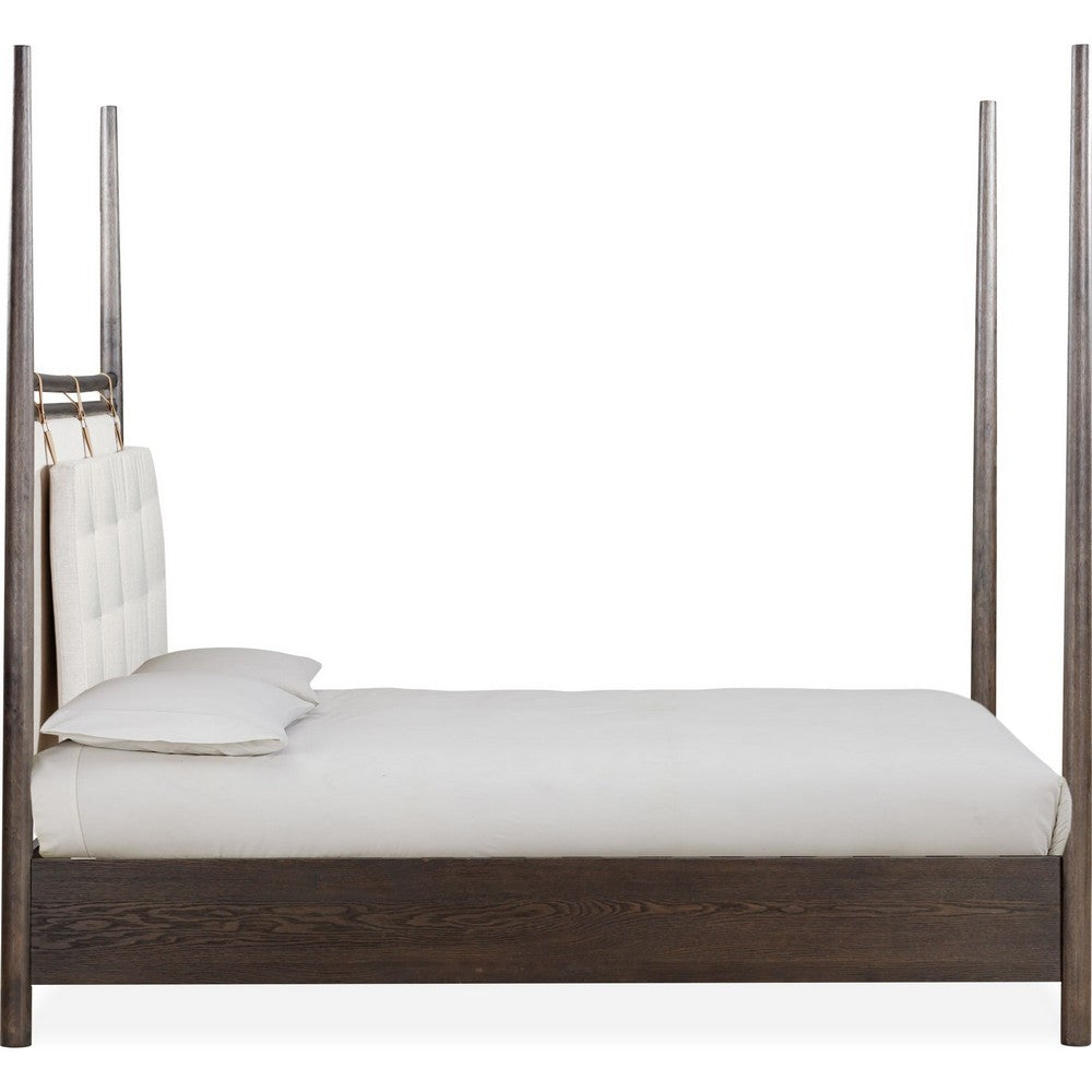 Rocky Queen-Size Poster Bed | Tall Frame | Yin Black | Turtle Dove Linen