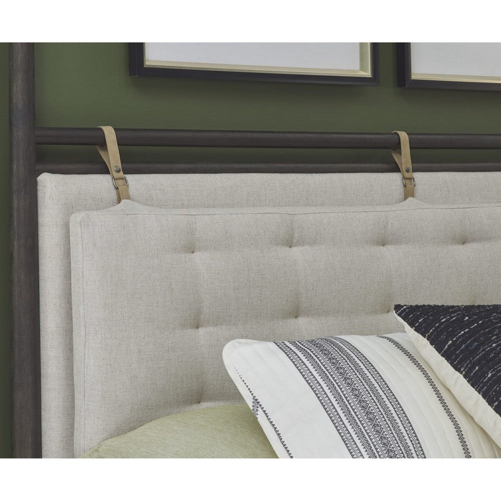 Rocky Queen-Size Poster Bed | Tall Frame | Yin Black | Turtle Dove Linen